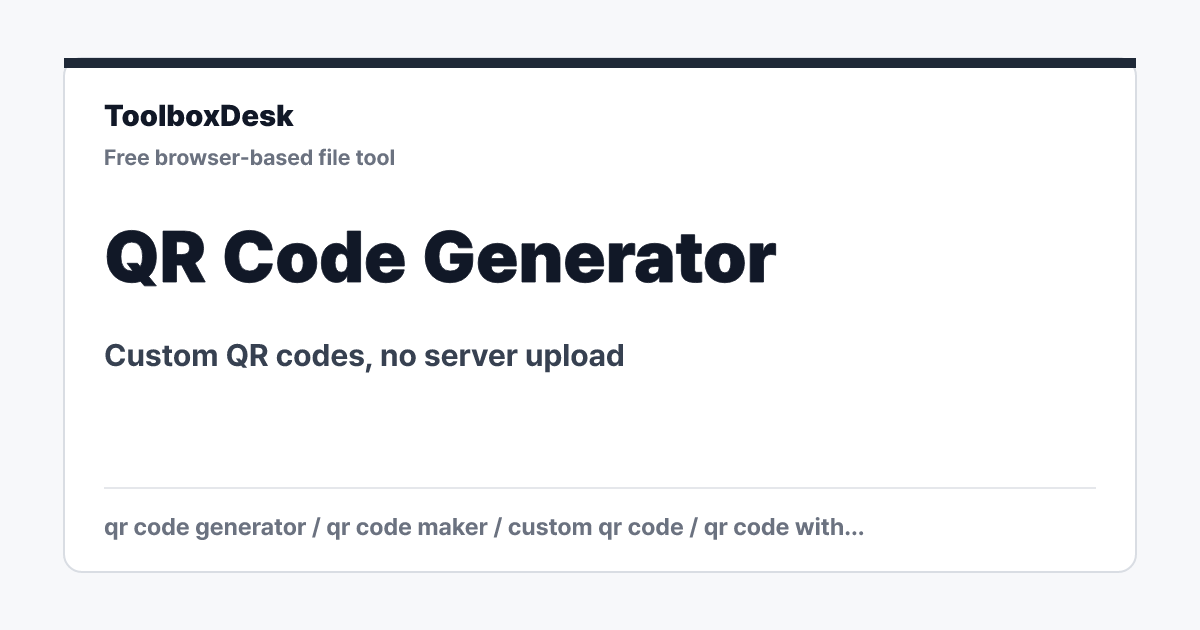 QR Code Generator - Online Free | ToolboxDesk